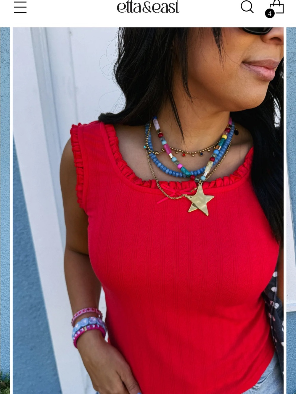 Etta&East RUBY RUFFLE TANK TOP - Picture 1 of 2
